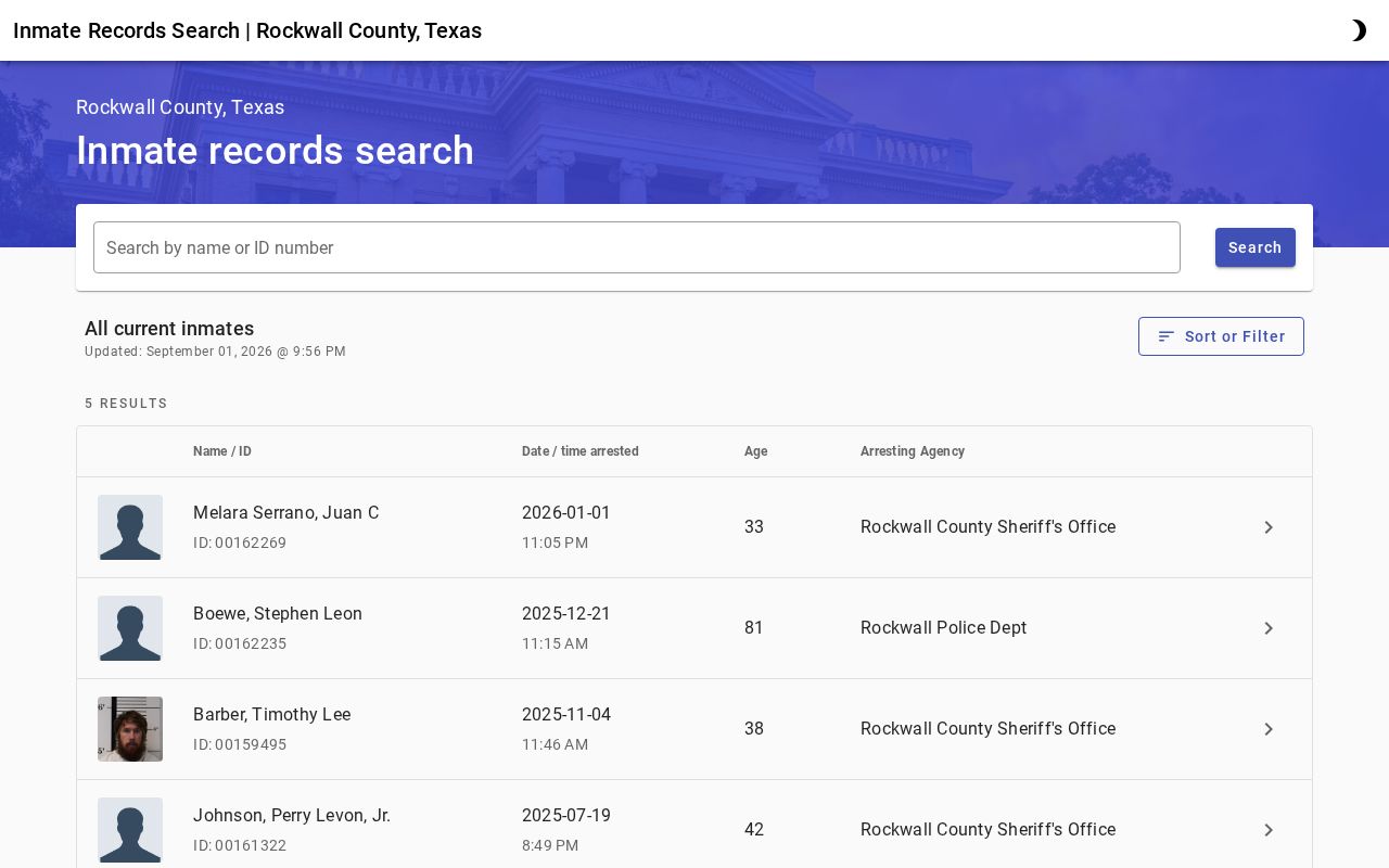 Rowlett residents directory Rockwall County corrections records search