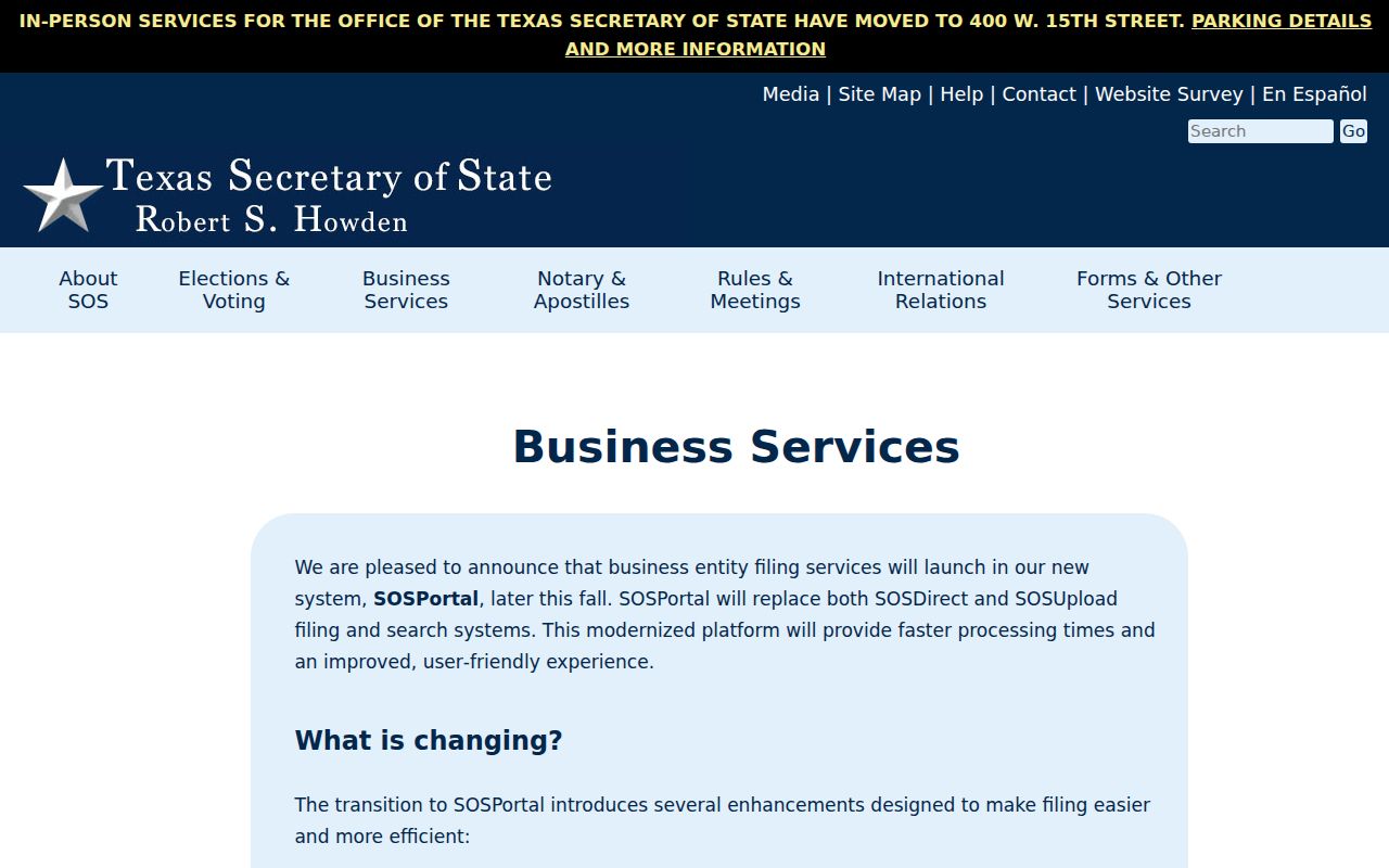 Rowlett residents directory Texas SOSDirect entity and UCC search