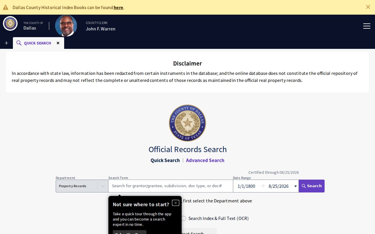 Rowlett previous residents Dallas County deed index search